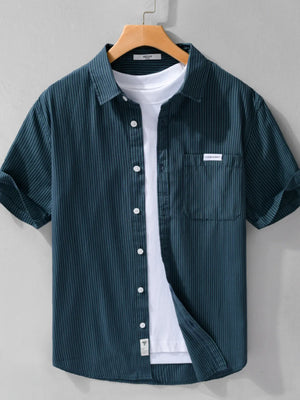 Men's Plus Size Short Sleeve Button-Up Shirt - Farnelli