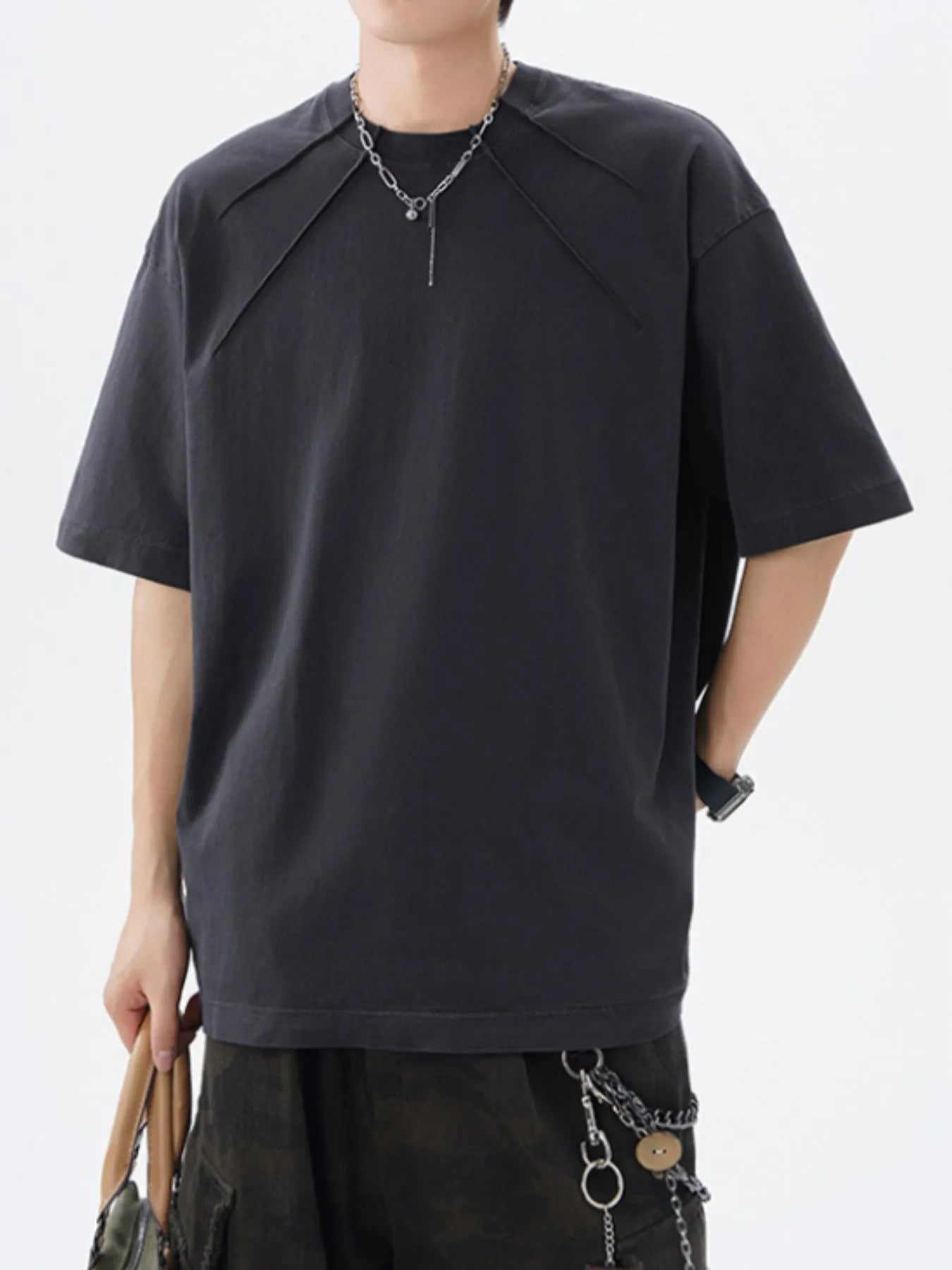 Men's Plus Size Round Neck Short Sleeve T-Shirt - Farnelli