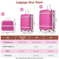 HouseOfZazla white 3-piece hardshell luggage set with TSA locks