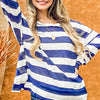 And The Why Stripe Twist Back Loose Top - NAVY