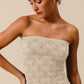 SO ME Jacquard Floral Two Tone Seamless Tube Top - Farnelli
