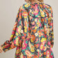Umgee Full Size Satin Paisley Ruffle Neck Button-Up Shirt Plus Size - Farnelli