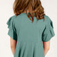 Round Neck Petal Sleeve Dress - Farnelli