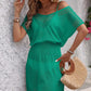 Openwork V-Neck Short Sleeve Cover-Up Dress - Farnelli