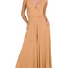 Zenana Surplice Neckline Sleeveless Jumpsuit - DK BRUSH