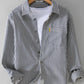 Men's Plus Size Striped Button Up Long Sleeve Shirt - Farnelli