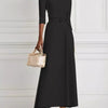 Elegant Off-Shoulder Belted Maxi Dress - Black