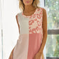 BiBi French Terry Color Block Leopard Sleeveless Top - Farnelli