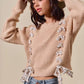 SO ME Checkered Plaid Tape Lace Up Ribbed Sweater - Farnelli