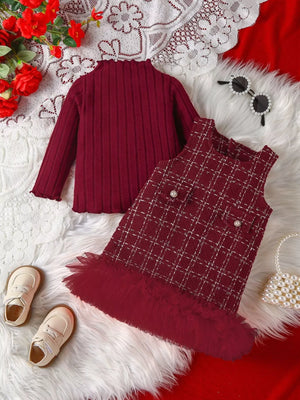 Children's Ribbed Knit Top and Dress Set - Farnelli
