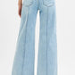 RISEN Full Size High Waist Wide Leg Pintuck Detailed Plus Size - Farnelli