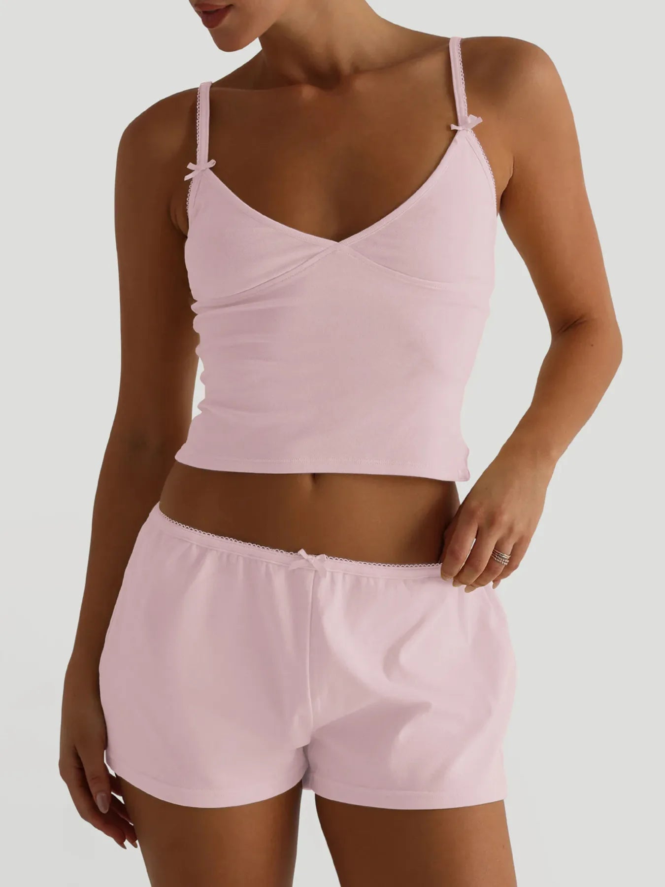 V-Neck Cami and Shorts Set - Farnelli