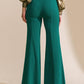 Flying Tomato Hey Darling woven flare pants in green, featuring a stylish flare design and woven fabric for a trendy look.
