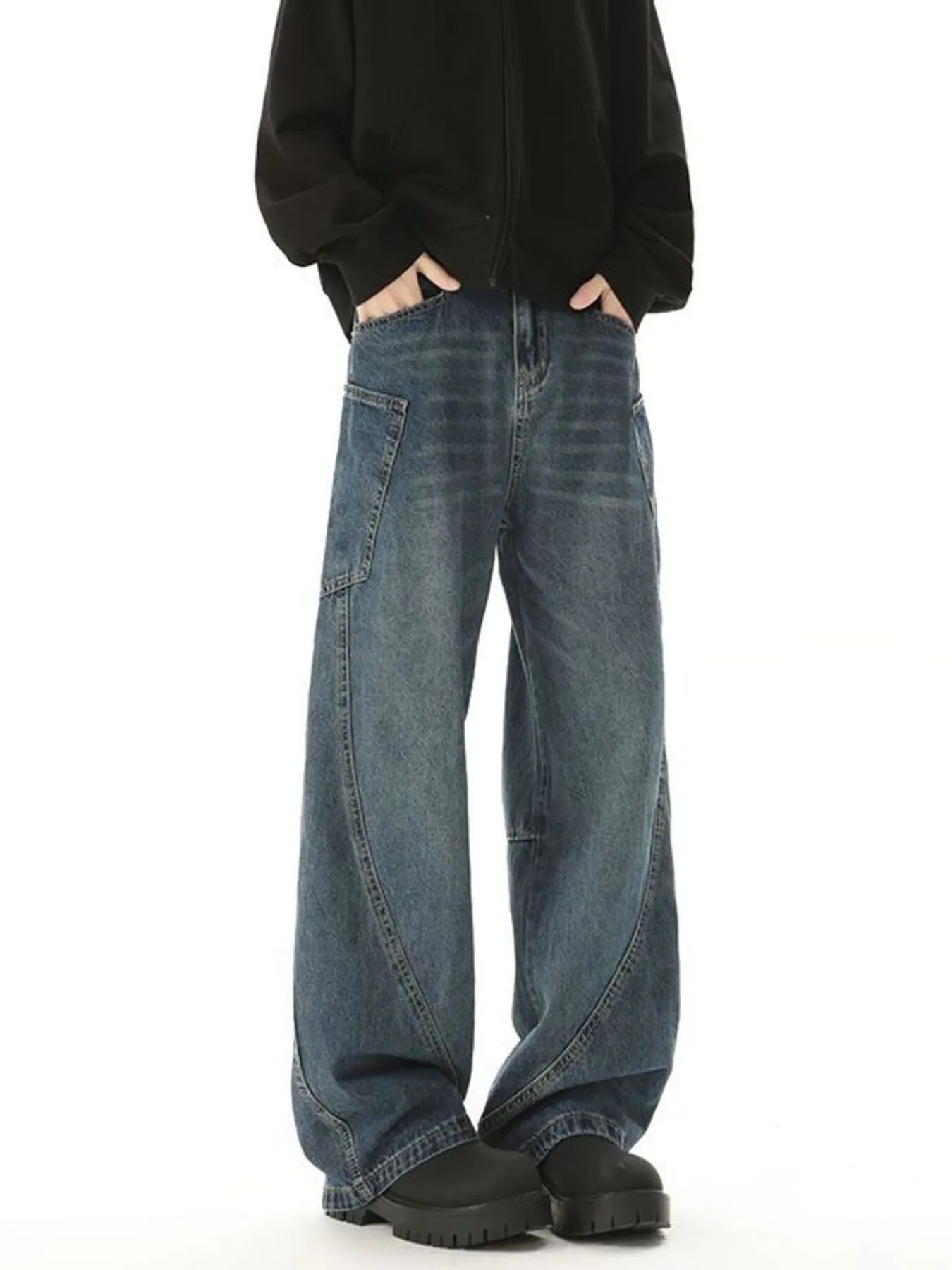 Men's Wide-Leg Relaxed Fit Jeans - Farnelli