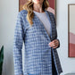 Heimish Full Size Houndstooth Tweed Open Front Blazer - Farnelli