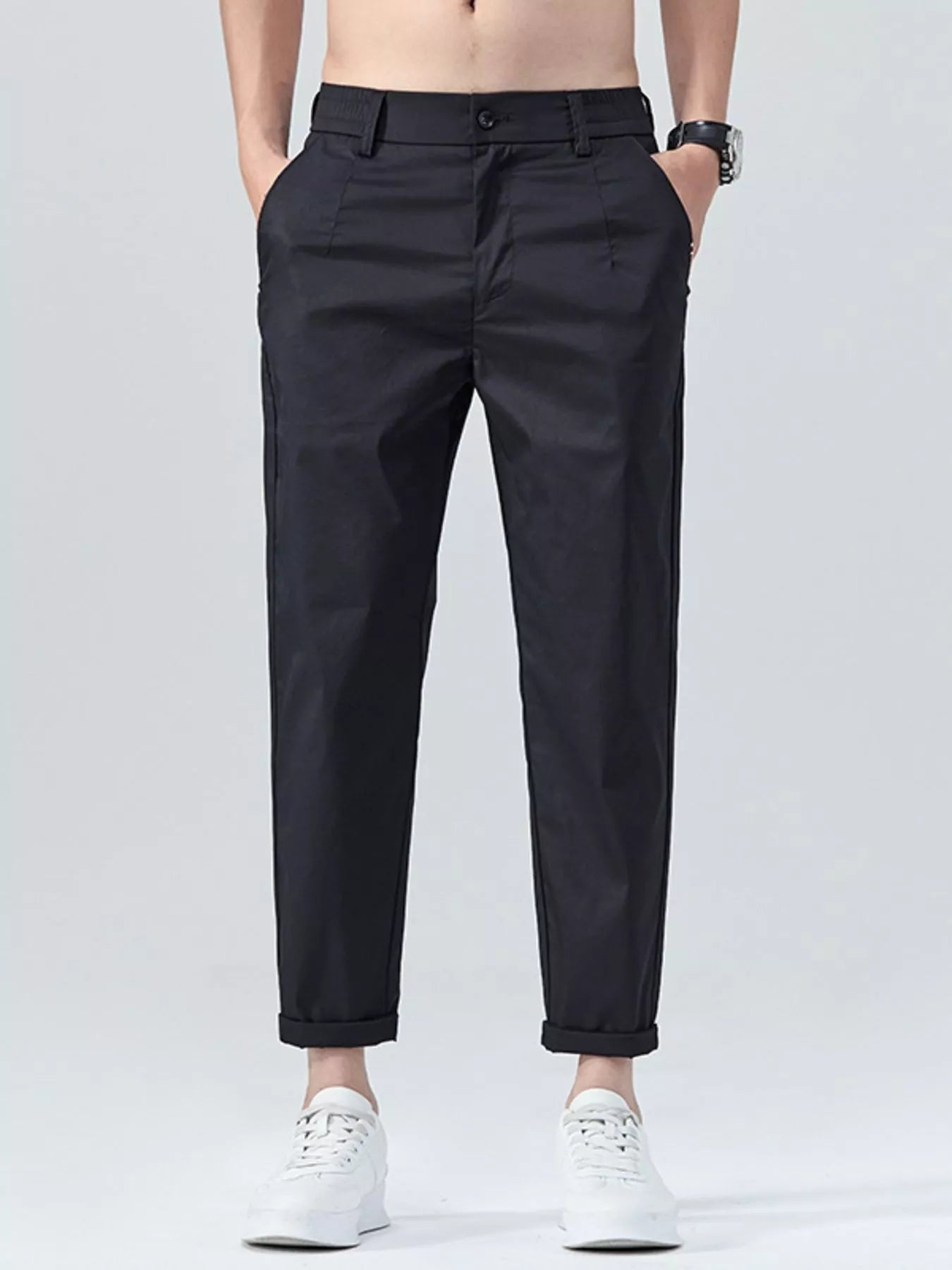 Men's Casual Straight-Leg Cropped Pants - Farnelli