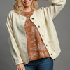 Umgee Textured Jacquard Jacket - Cream
