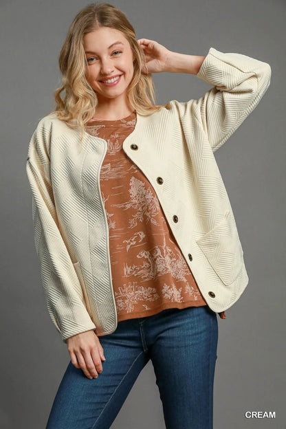 Umgee Textured Jacquard Jacket - Farnelli