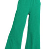 Zenana Cotton Slub Wide Leg Pants - K GREEN