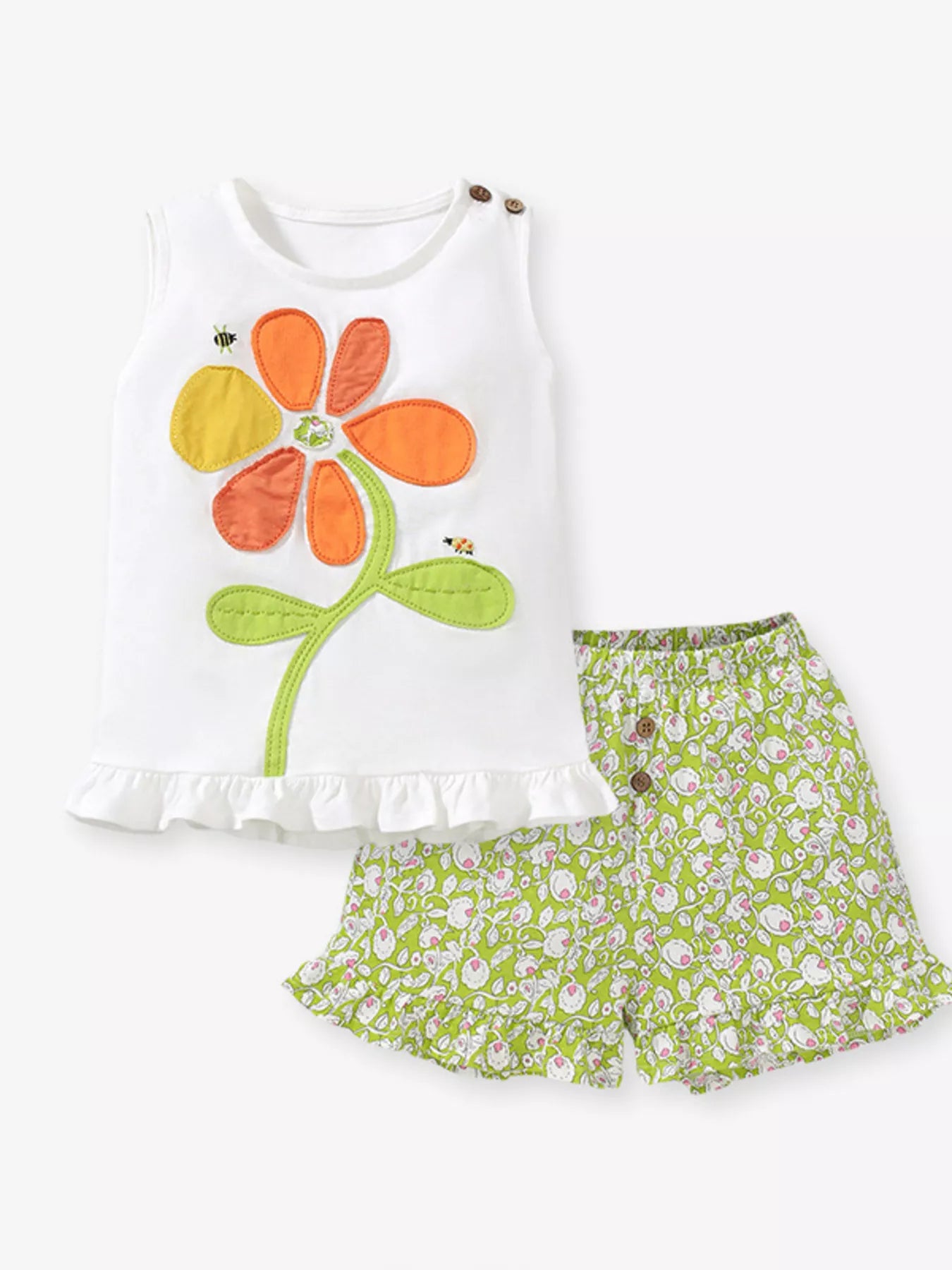 Children's Ruffle Trim Tank and Shots Set - Farnelli