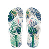 Tropical Leaf Print Summer Slippers - White