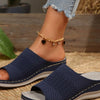 Mesh Open Toe Sandals - Navy