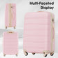 HouseOfZazla 3-piece light pink hardside luggage set with TSA locks