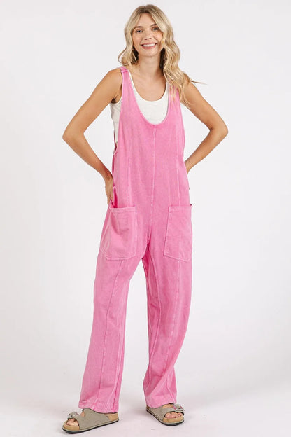 Mittoshop Mineral Wash Relaxed Fit Sleeveless Harem Jumpsuit - Farnelli