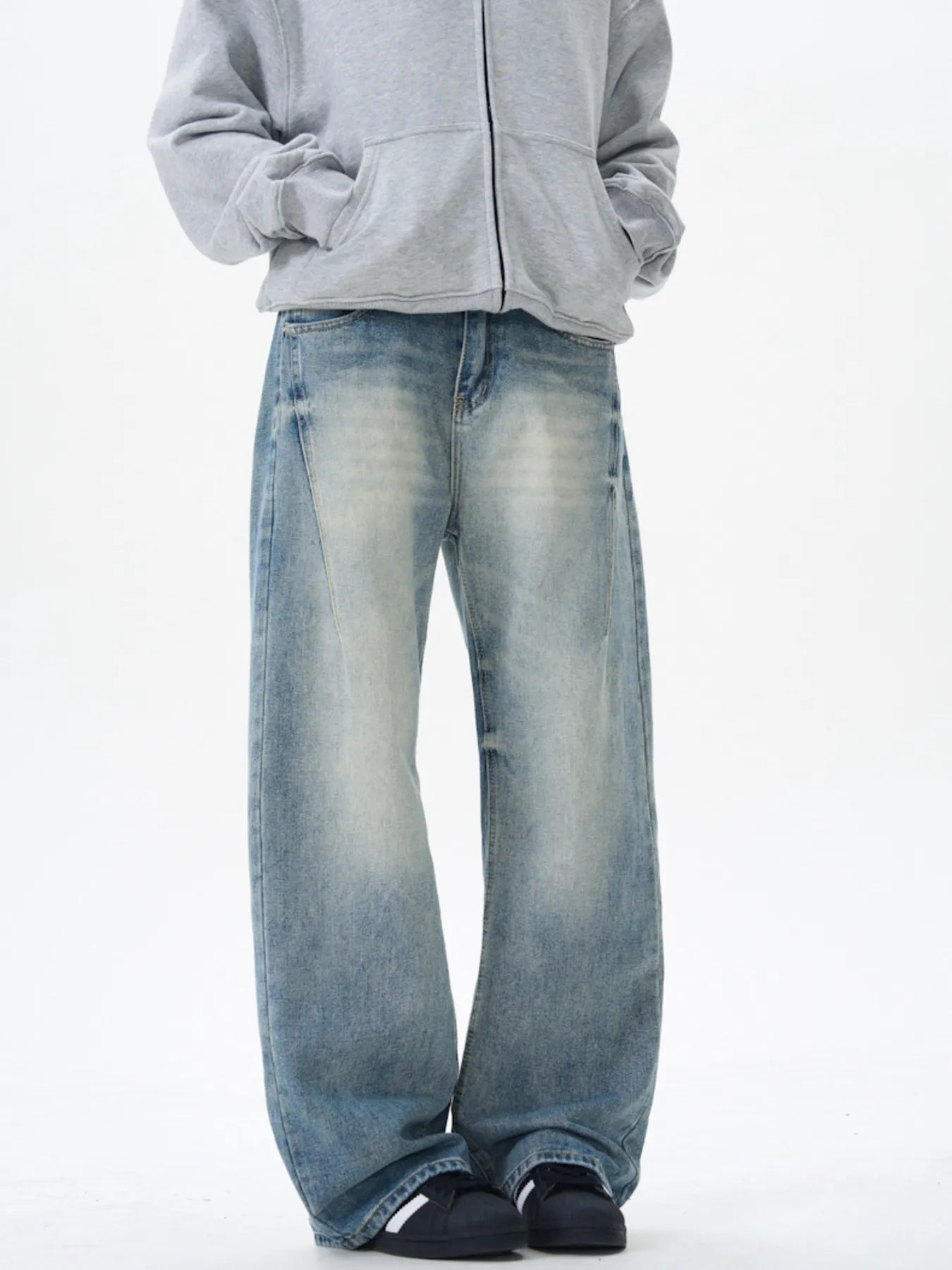 Men's Wash Wide Leg Jeans - Farnelli