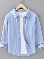 Men's Plus Size Button Up Long Sleeve Shirt - Farnelli