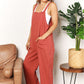 Perfee Wide Leg Overalls with Front Pockets - Farnelli