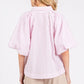 Mittoshop Button Down Striped Puff Sleeve Shirt - Farnelli
