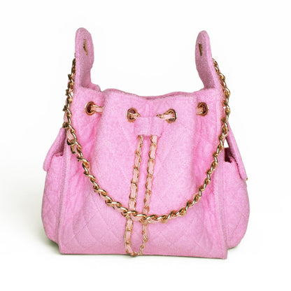 BEACH HAUS Bayshore Bucket Small bag in bubblegum pink with drawstring closure and structured bucket shape