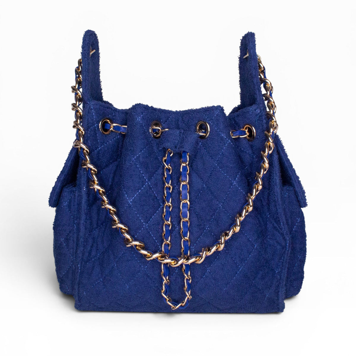 BEACH HAUS Bayshore Bucket Small navy bag with structured bucket shape and shoulder strap