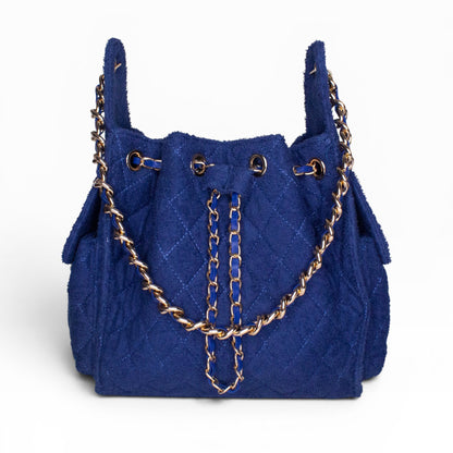 BEACH HAUS Bayshore Bucket Small navy bag with structured bucket shape and shoulder strap