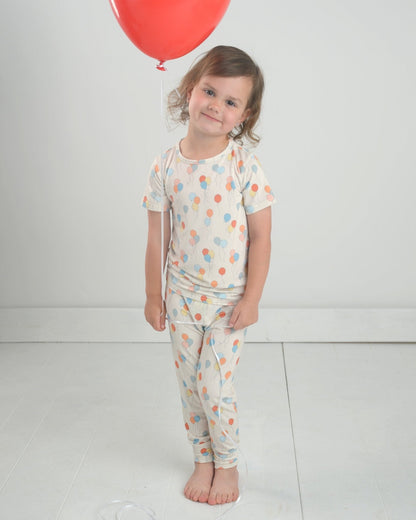 Birthday Balloon Bamboo Pajamas for Kids – Two Piece Set