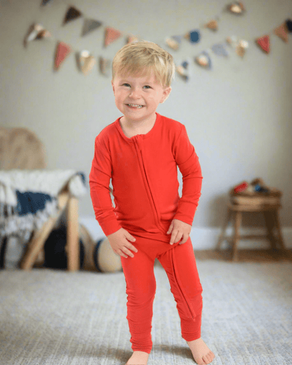 Red Christmas Bamboo Toddler Pajamas – Romper