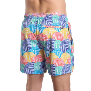 Capelle Miami Bayside Shade Splash Hybrid swim trunk with printed design, compression-lined for comfort and performance.