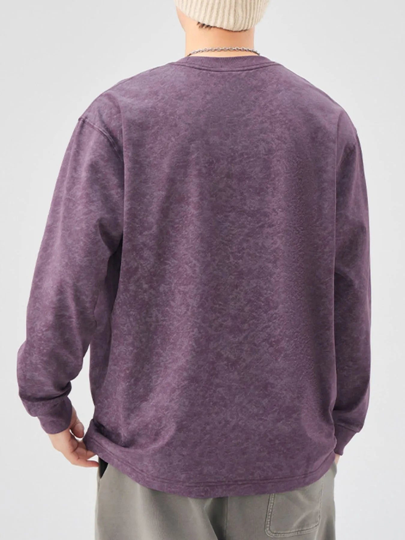 Men's Plus Size Graphic Round Neck Long Sleeve T-Shirt - Farnelli