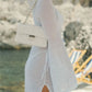 Slit Plunge Flare Sleeve Cover-Up Dress - Farnelli