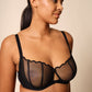 Gossard Obsession Black Sheer Unpadded Balconette Bra-1