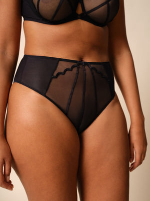 Gossard Obsession Black Sheer Deep Brief Panty-1