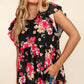 Haptics Floral Ruffle Short Sleeve Babydoll Top - Farnelli
