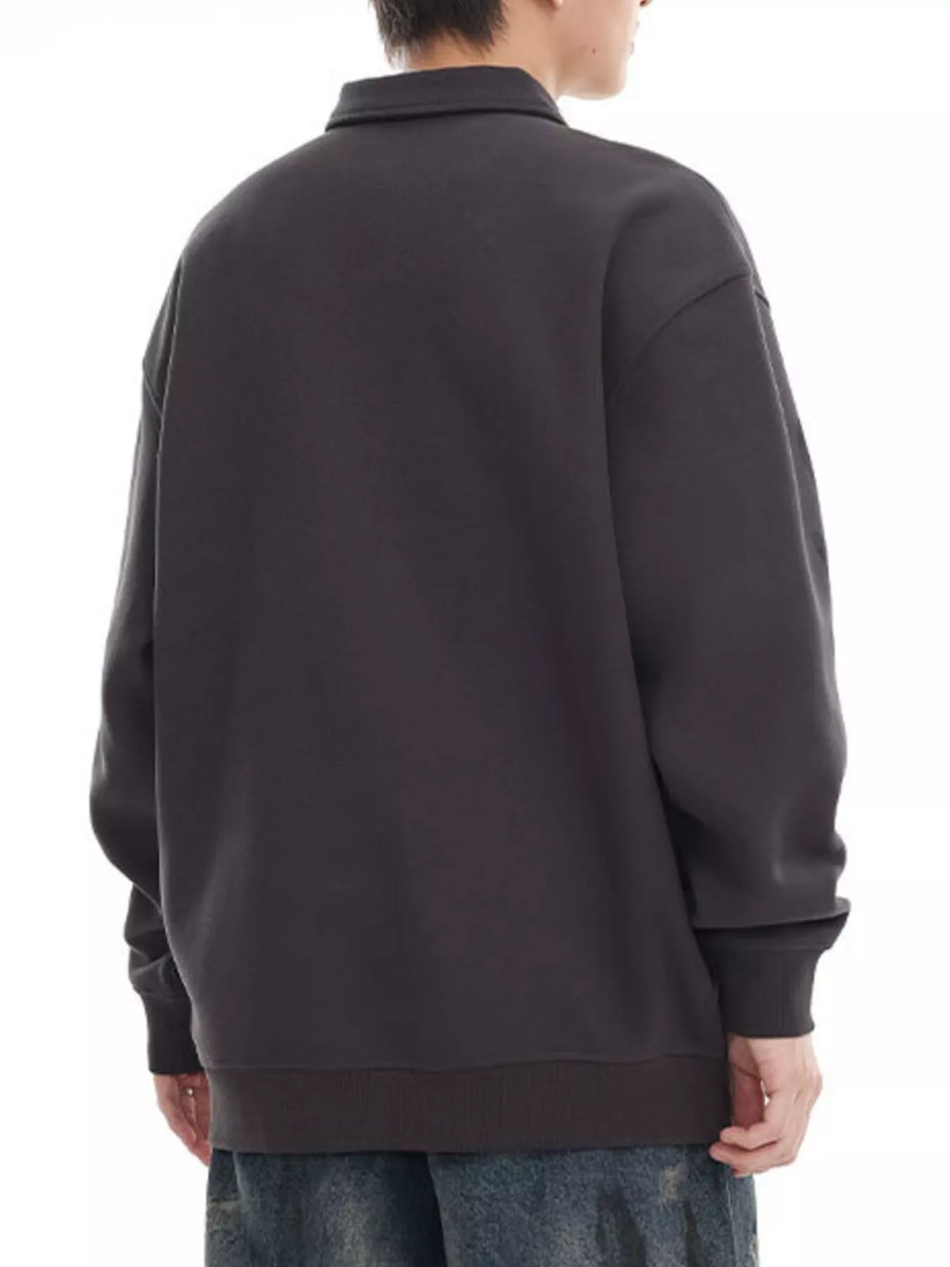 Men's Plus Size Letter Long Sleeve Polo Sweatshirt - Farnelli