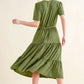 And The Why Soft Short Sleeve Tiered Midi Dress - Farnelli