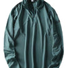 Men's Plus Size Quarter-Zip Long Sleeve Sweatshirt - Dark Green