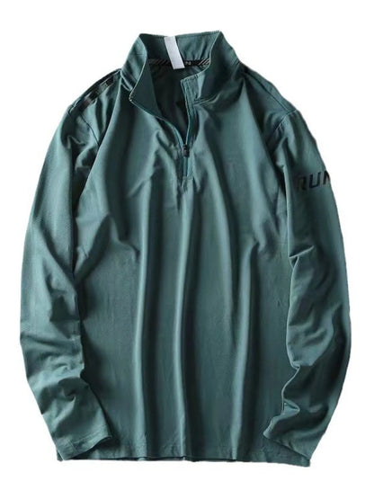 Men's Plus Size Quarter-Zip Long Sleeve Sweatshirt - Farnelli