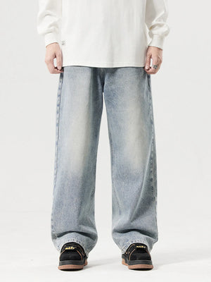 Men's Vintage Wash Wide Leg Jeans - Farnelli