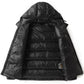 Men's Full Size Hooded Puffer Jacket with Side Zipper Pockets Plus Size - Farnelli