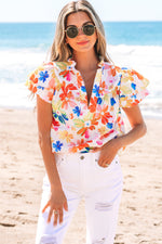 Chelsea Floral Bouquet Flutter Top - Farnelli